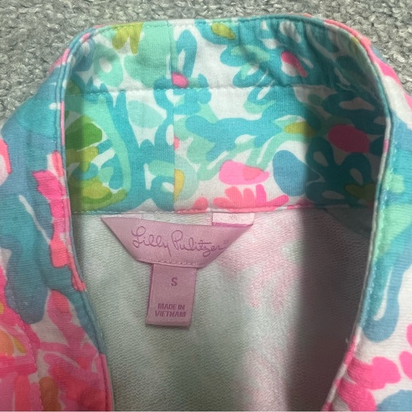 Lilly Pulitzer Sweatshirt Womens Small Floral Skipper Multi 1/2-zip 33261 - Picture 5 of 9